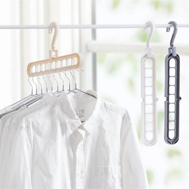 

Plastic Multi-hole Support clothes hanger circle Drying storage racks Multifunction scarf hangers home clothes storage shelf