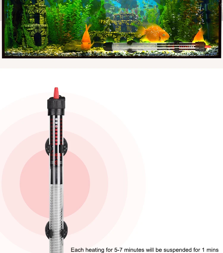 110 V-220 V Einstellbare Temperatur Thermostat Heizstab 25 W/ 50 W/100 W/200 W/300 W Tauch Aquarium Aquarium Wasser Wärme – Detail 8