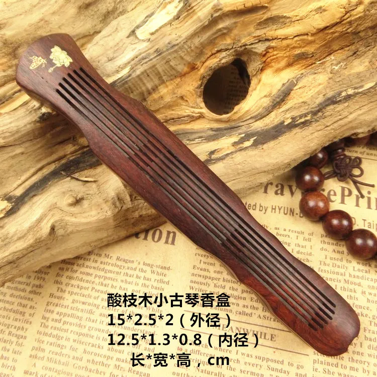 Ebony purple Tan Guqin lying censer / MAHOGANY / sandalwood incense incense furnace line a wood burner box