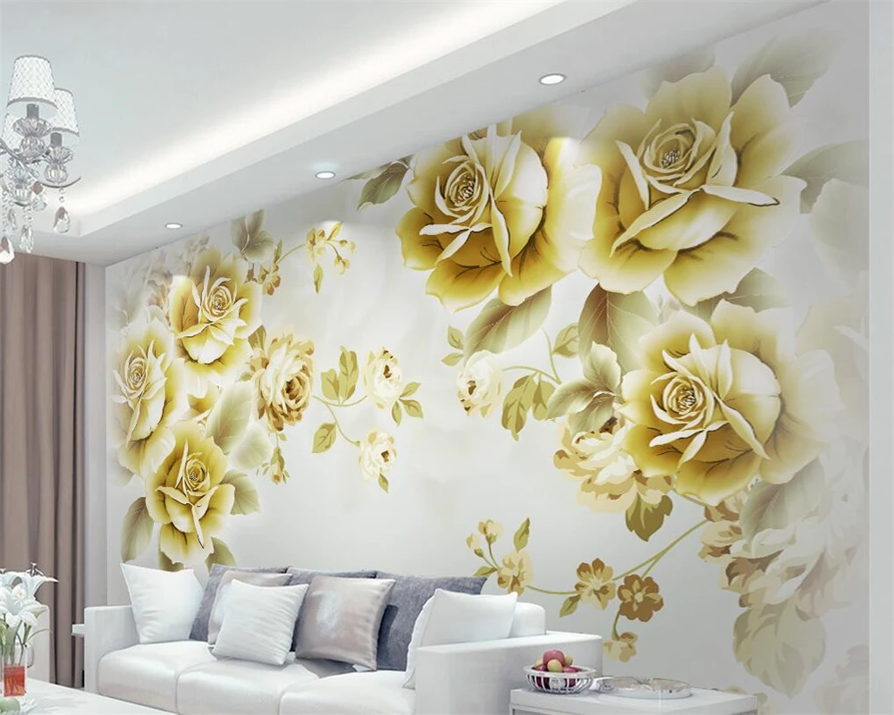 Beibehang papel de parede 3D Wallpaper Home Decorative  Living Room Custom Wallpaper Handmade Luxury Rose 3D Photo Wallpaper