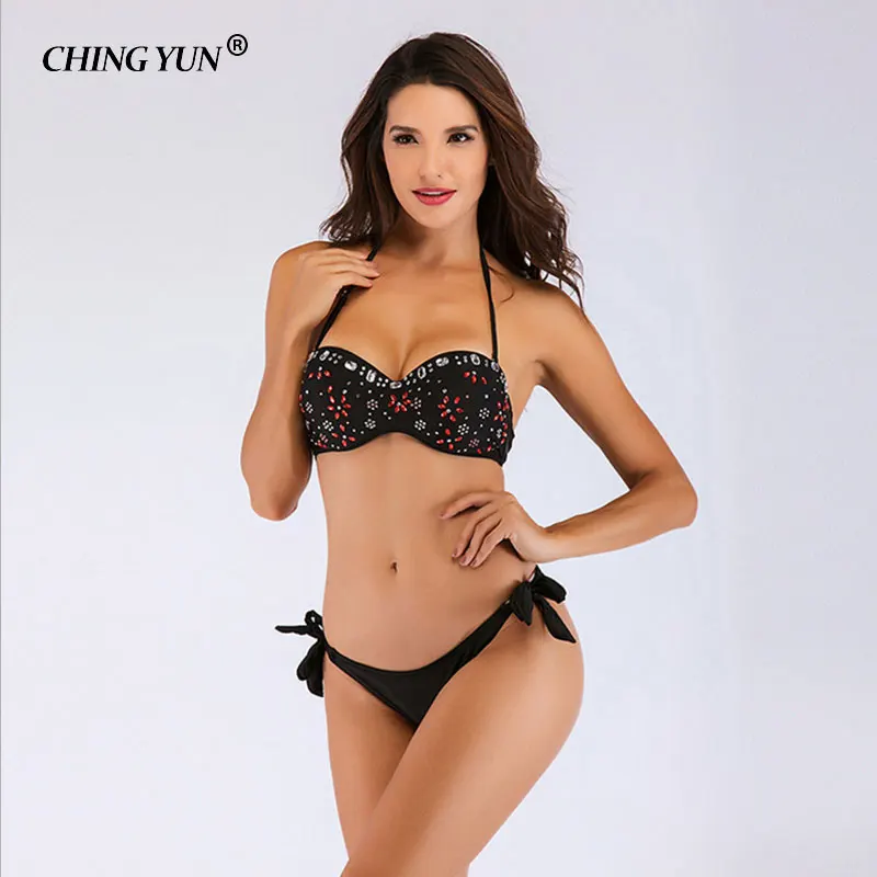 2019 neueste Sexy Bandeau Bademode Bikini Frau badeanzug Schulter Set Top Strand Badeanzüge Push Up Badeanzug Monokini 18096