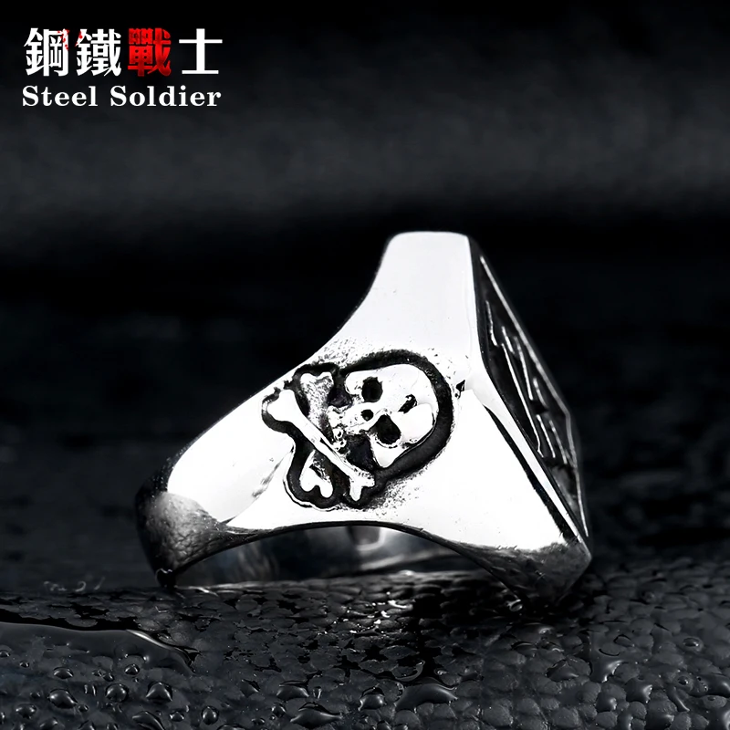 Steel soldier men biker Stainless Steel ring personality new design 1% Ring Motorcycle Ring Jewelry