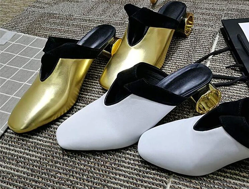 Mode Rom Designer Gold Zylindrischen Mit Hohen Absätzen Kleid Schuhe Frauen Platz Kreis Hohe Ferse Quer gebunden Slingback Seltsame Ferse Pumpen