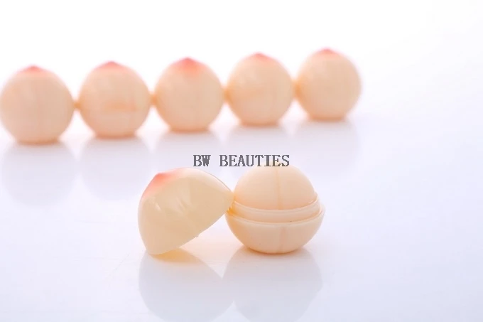 200 Pcs/Lot New Cute Makeup Peach Shape Moisturizer Nutritious Lip Balm Long Lasting Lips Care Brand Lipstick Balm