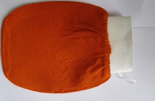 5 pcs orange kessa glove, turkish hammam scrub mitt,exfoliating scrub mitt bath glove skin towel korea glove