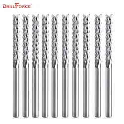 Drillforce Carbide Tungsten Corn Cutter Cutting PCB Milling Bits End Mill 0.5mm-12mm CNC Router Bits For Engraving Machine