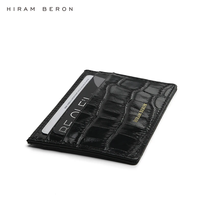 Hiram Beron Make Your Own Case Gift for Women Small Wallets Italian Leather Card Holder Crocodile Pattern Dropship