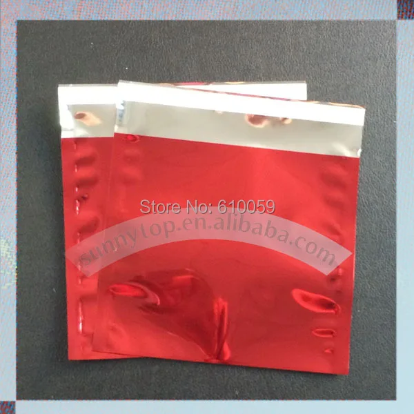 Gloss red aluminum foil bag 165 x 165mm poly mailer red mailing bag