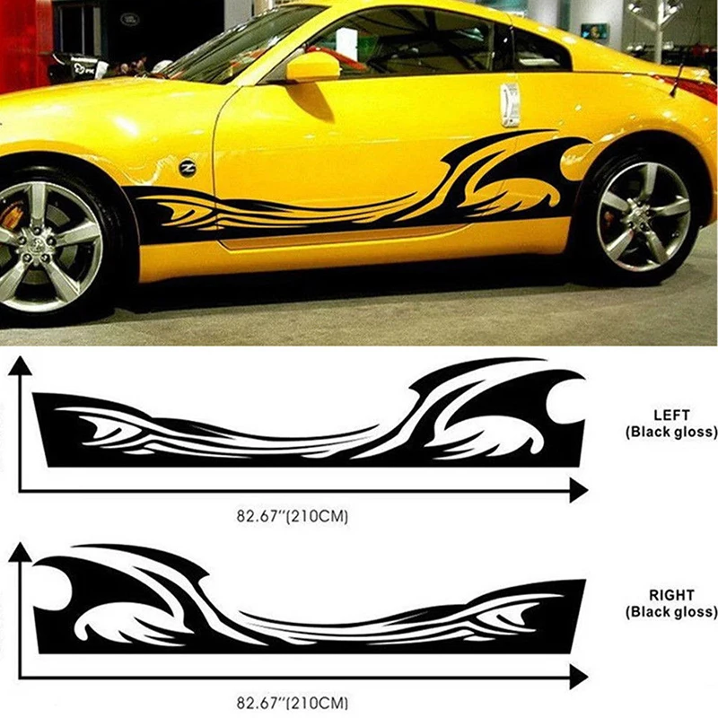 

210*39cm 2x Car Styling Vinyl Decal Sticker Sport Style for Race SUV Car Side Body Door Decals Body Stickers