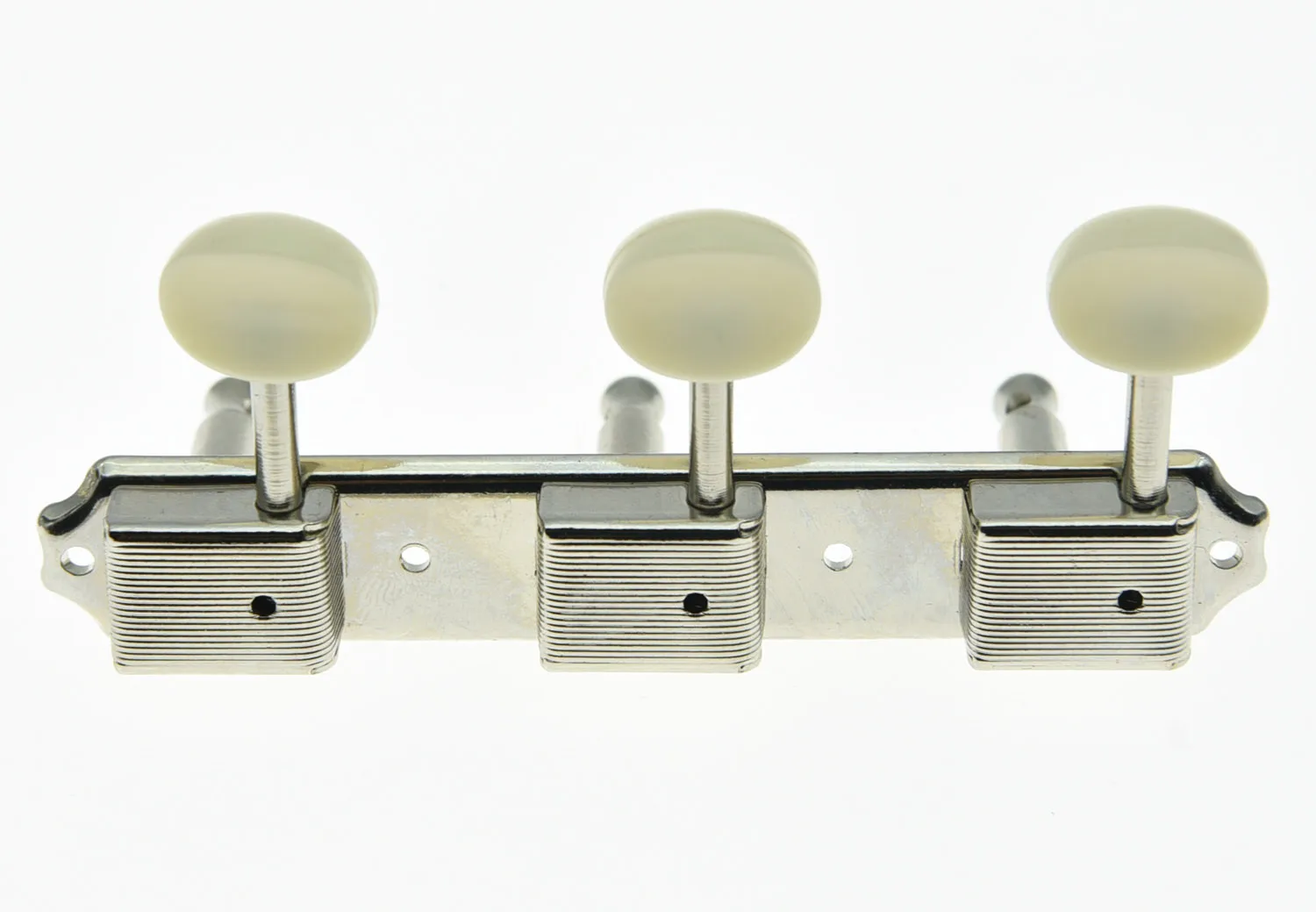 KAISH Nickel w/ Ivory Vintage 3 on a Plate 3x3 Guitar Tuning Keys Tuners for LP SG JR