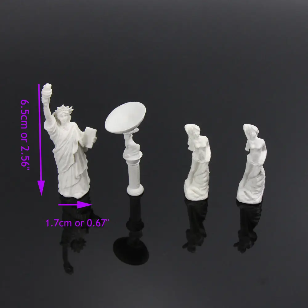 Evemodel GY04087 13pcs Statue Sculpture Fountain Model Railway HO Scale 1:87 Architecture