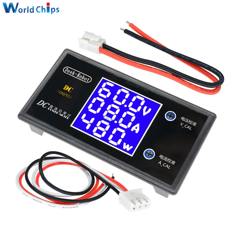 DC 0-100V 10A 1000W LCD Digital Voltmeter Ammeter Wattmeter Voltage Current Power Meter Volt Detector Tester Monitor 12V 24V 36V