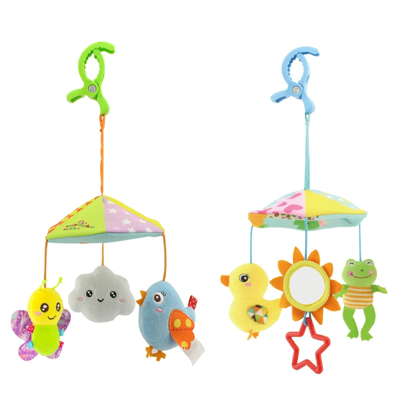 Newborn Infant Soft Plush Toys Baby Crib Hanging Toys CUTE Animal Stroller Playing Toy Car Lathe Hanging Baby Rattle Teether