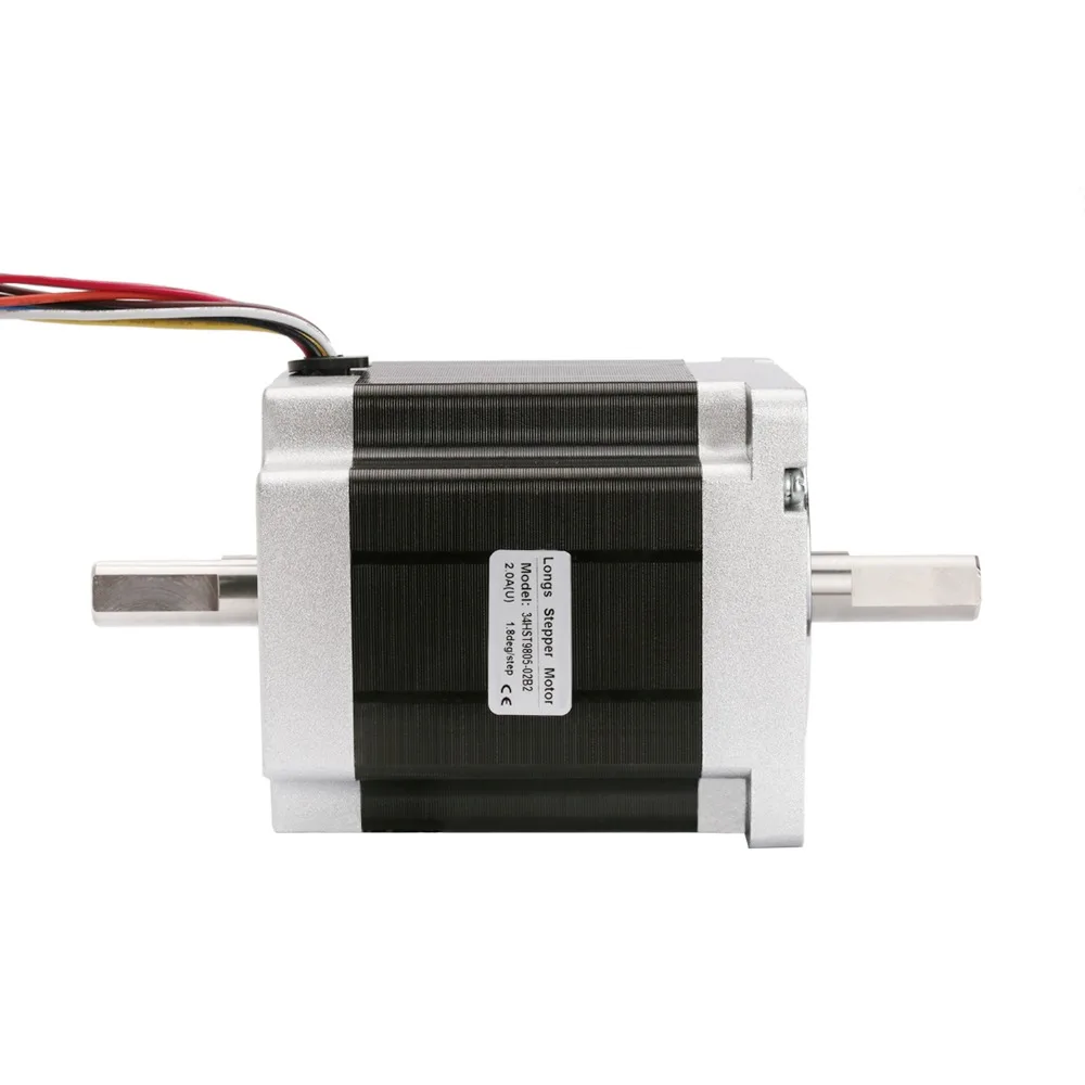 Stepper Motor 1Axis Nema 34 dual shaft 878ozin 34HST9805-02B2 Driver D860MA 200W/60V CNC Mill Robot Foam Plastic Metal