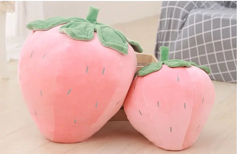 one piece new plush strawberry toy cute soft strawberry hand warmer doll toy fruit gift 2621