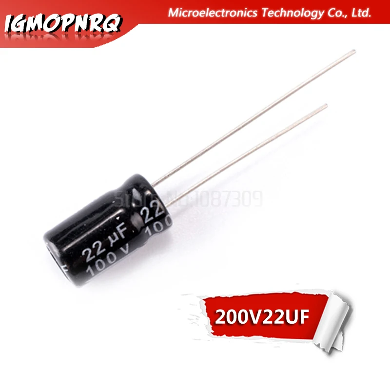 50PCS 100V22UF 6*11 22UF 100V 6x11mm Aluminum Electrolytic Capacitors DIP