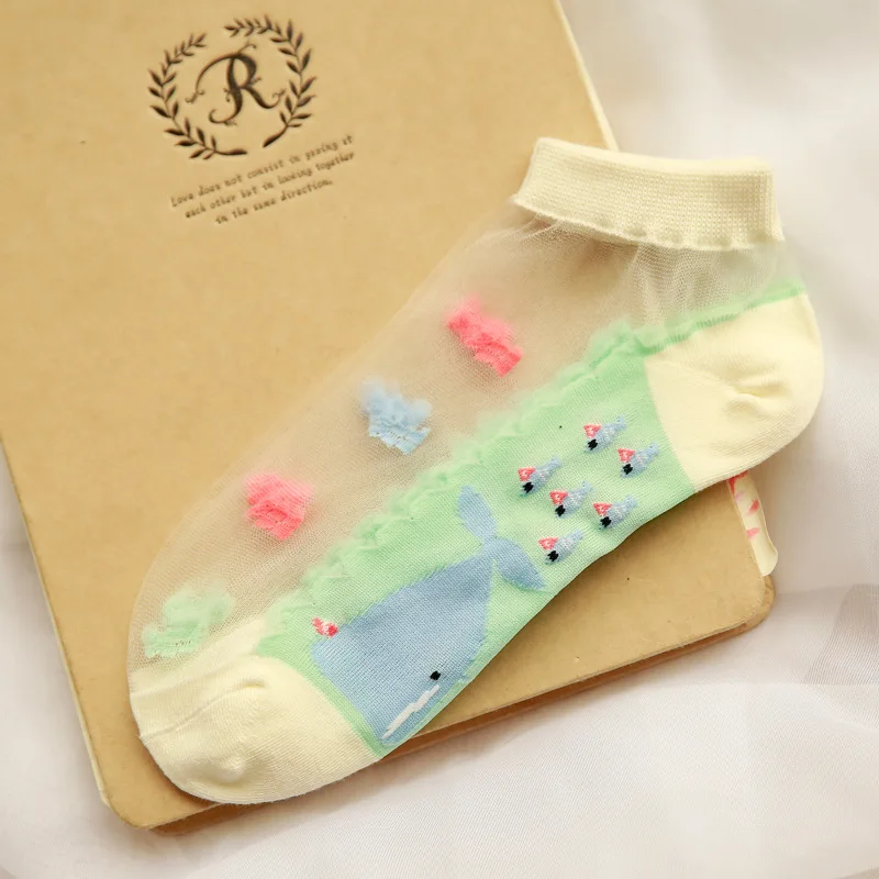 Hot Summer Woman Socks Female Thin Crystal Glass Silk Transparent Socks Girls Stretch Socks Chaussette Femme Calcetines 2018