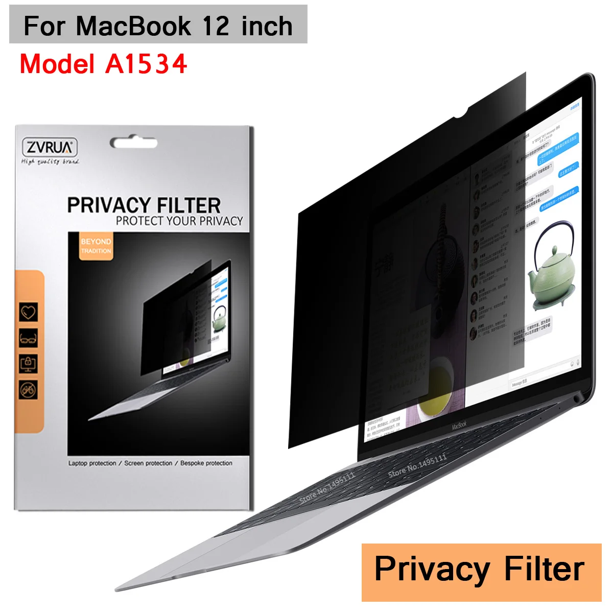 

(276mm*180mm) Privacy Filter Anti spy PET Screens protective film for MacBook 12 inch Retina Model A1534