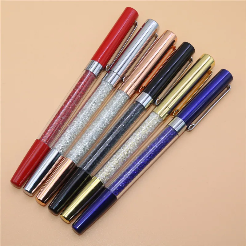 1 Pcs Luxury crystal pen 0.5mm Ballpoint pen Promotion pens Luxury metal crystal pen Student school office friend gift pen