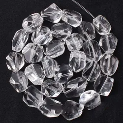 Natural White Clear Quartz Beads 15'' Rock Quartz Crystal Irregular DIY Loose Beads For Jewelry Making Beads Bracelet Necklace