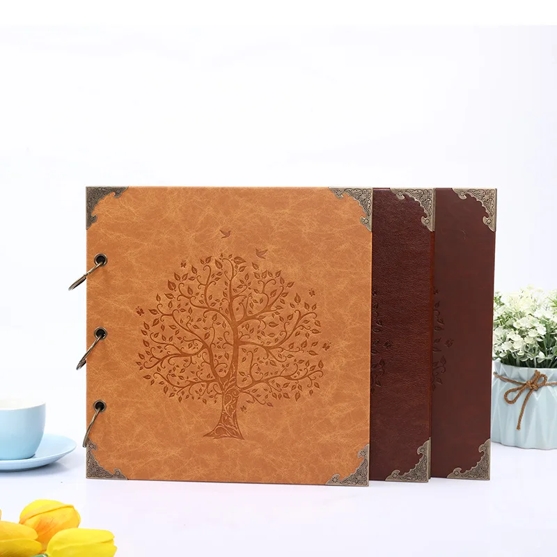 Advanced PU leather DIY Scrapbook Photo Album Valentines Day Gift Wedding Guest Book Craft Paper Anniversary Travel Memory Album