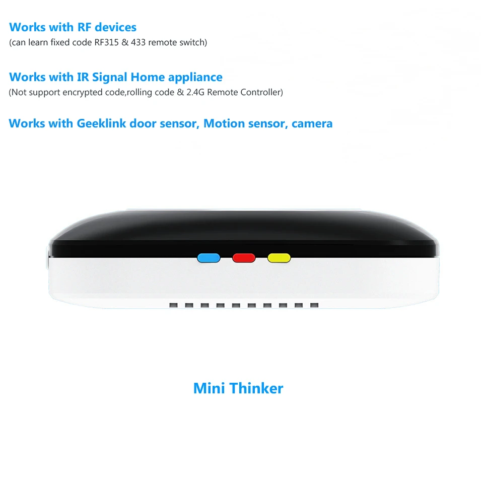 Geeklink-Mini Thinker Smart Home, Control remoto Universal, WIFI + IR + Centro de Control RF, Compatible con Alexa para smart home