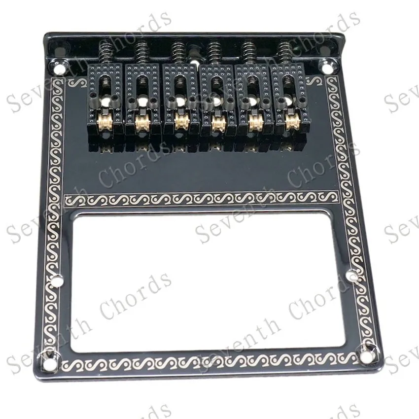 Ein Satz schwarzer Humbucker für E-Gitarren mit Montageloch, 6-saitiger Rollensattelbrücke, Zubehörteile für Musikinstrumente – Detail 2