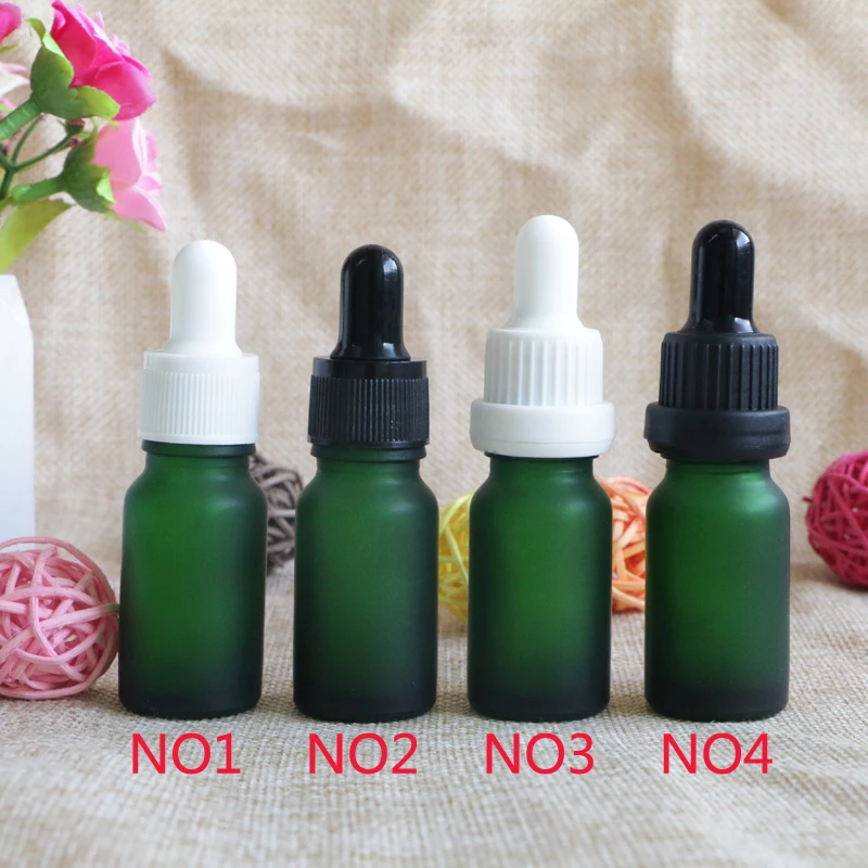 10 ml Groene Fles Dropper Navulbare Thee Tree Olie Essentiële Aromatherapie Parfum Container Vloeibare Pipet Fles 150 stks