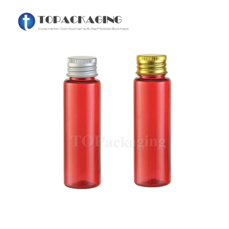 

30PCS*30ML Screw Cap Bottle Red Plastic Cosmetic Container Serum Packing Empty Shampoo Essence Oil Refillable Makeup Shower Gel