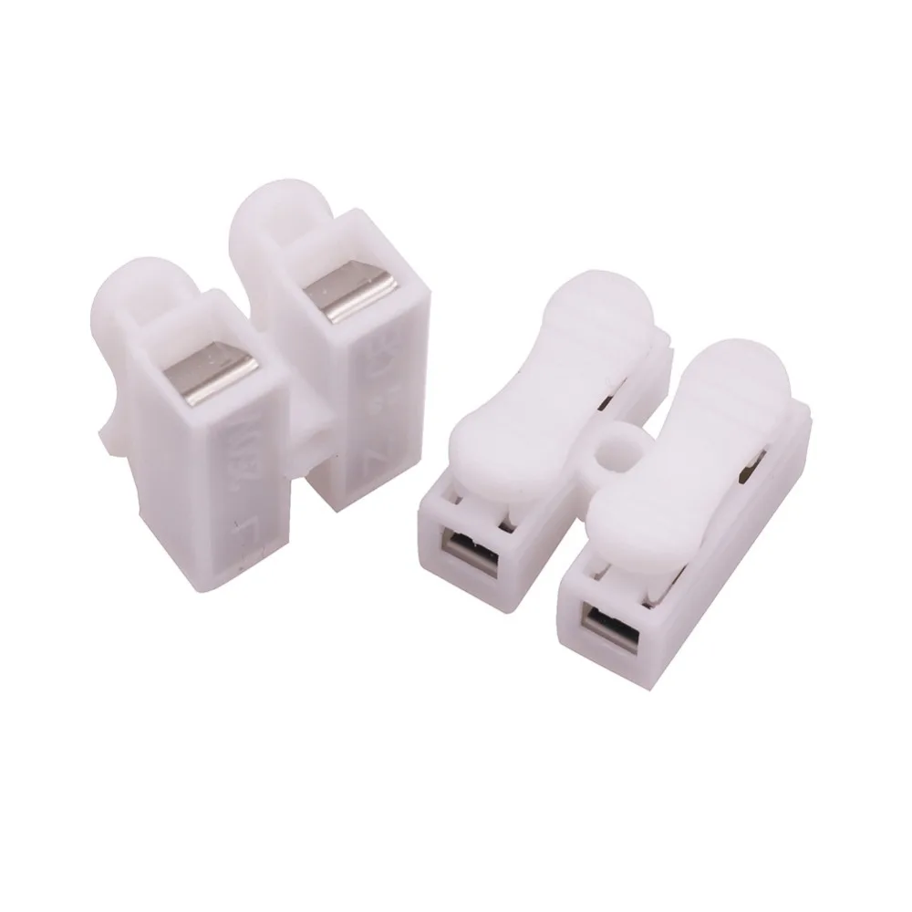 10x2p Spring Connector Wire With No Welding No Screws Quick Connector Cable Clamp Terminal Block 2 Way Easy Fit For Led Strip