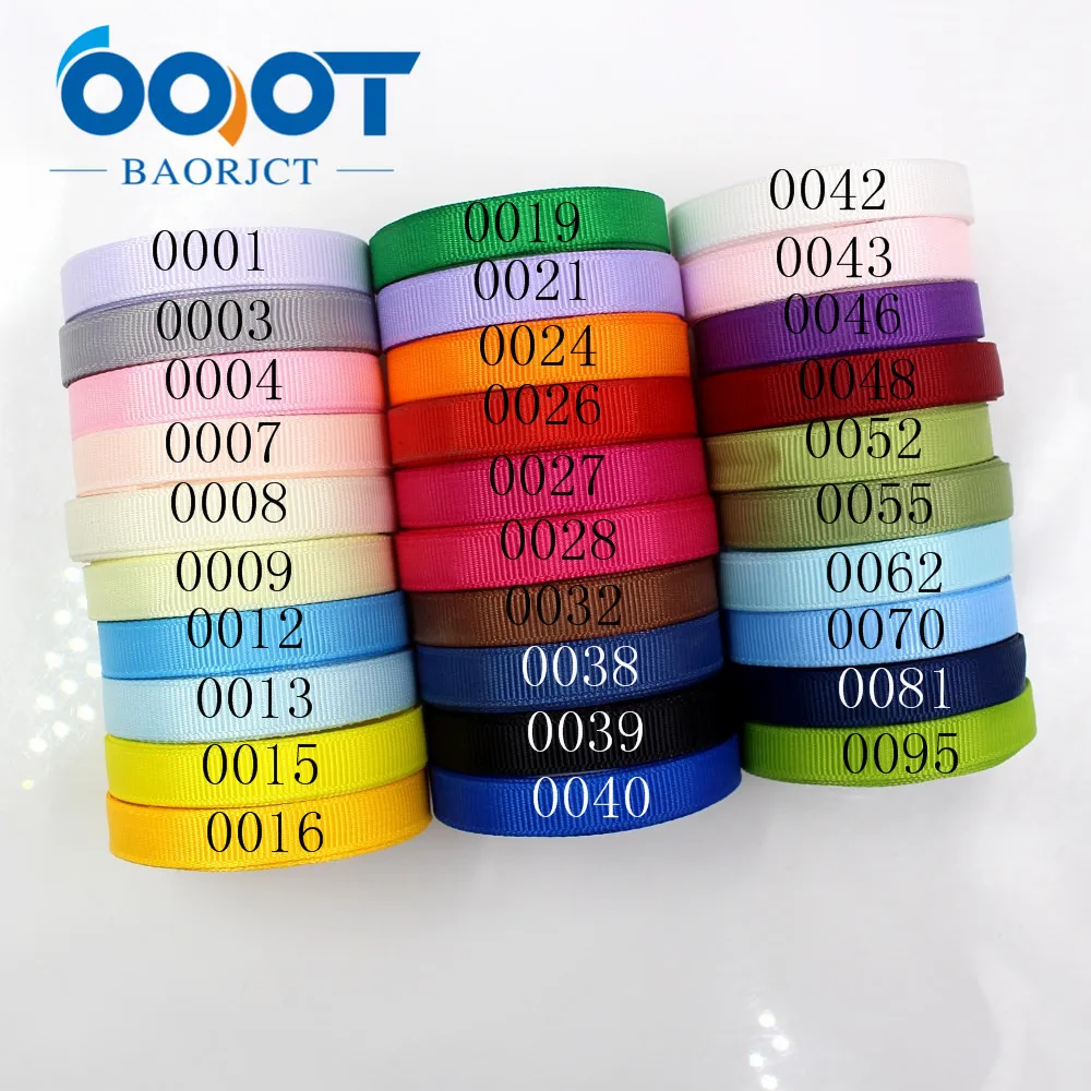 OOOT BAORJCT 181010 10yards/lot,125 colors can choose 10mm Solid Color  grosgrain Ribbons,Gift packaging DIY Handmade materials