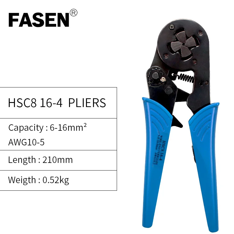 6-16mm 10-5 AWG High Quality Precision Wire Connector Crimp Pliers VE Tube Bootlace Terminal Tool  HSC8 6-4 6-6 16-4