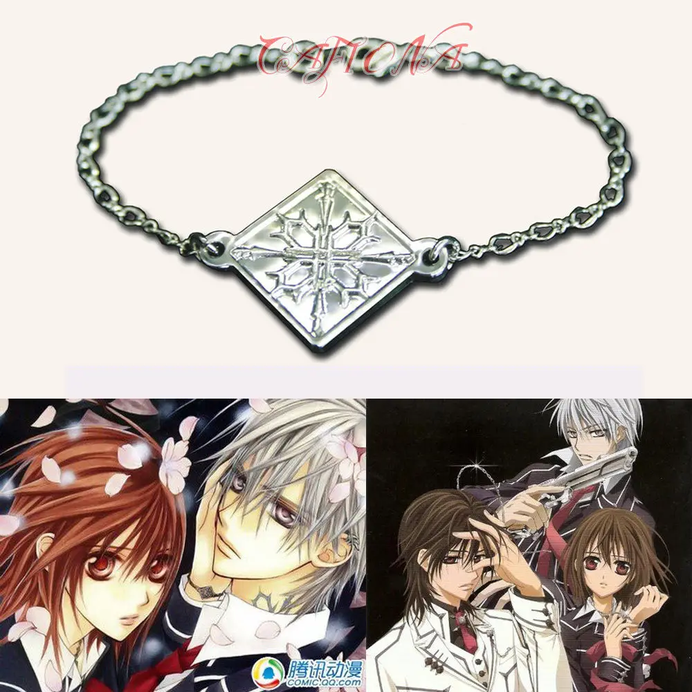 Cafiona Cheap Vampire Knight Kurosukuran Yuki Cosplay Accessory Bracelet Sliver Color Free Shipping