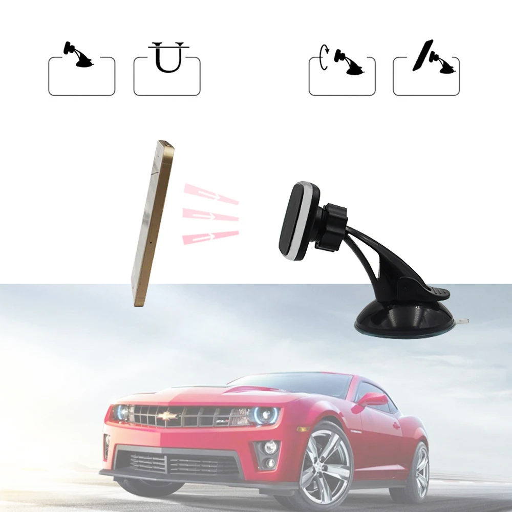 Smartphone Holder Car Magnetic Magnet Phone Holder Suction Cup Mount Windshield Stand 360 Degree For Xiaomi Iphone XS Xn'yo