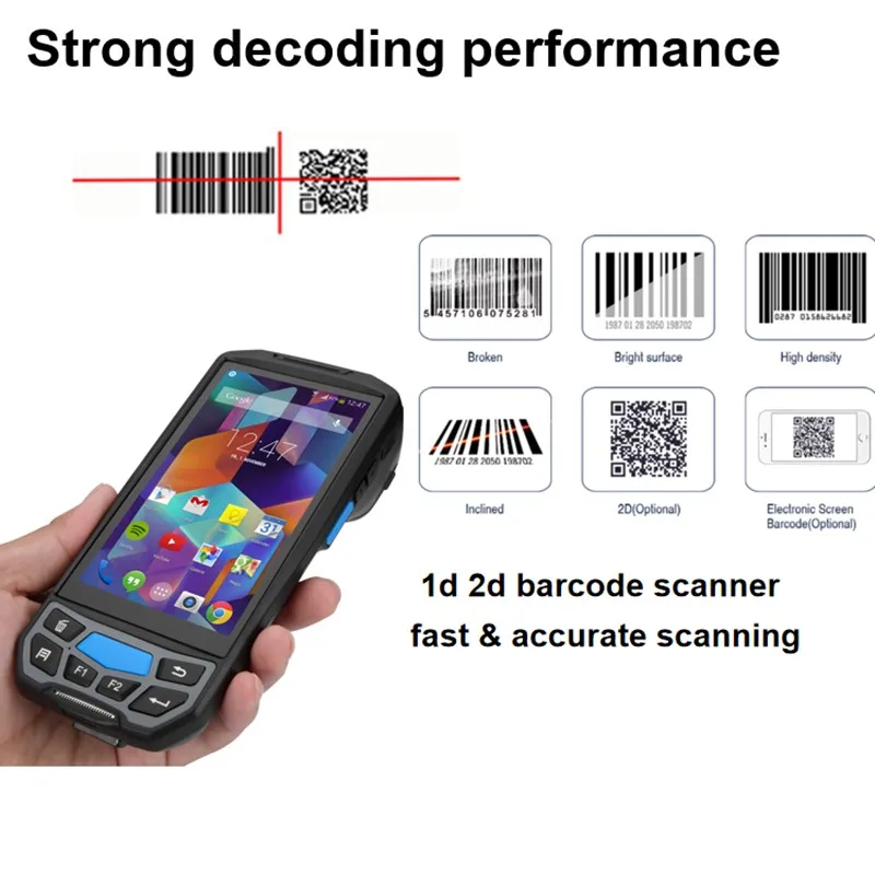 Barcode PDA Android 8.1 Scanner 5 inch screen Rugged Carrier Inventory Honeywell 6603 QR code 2D Barcode scanner PDA