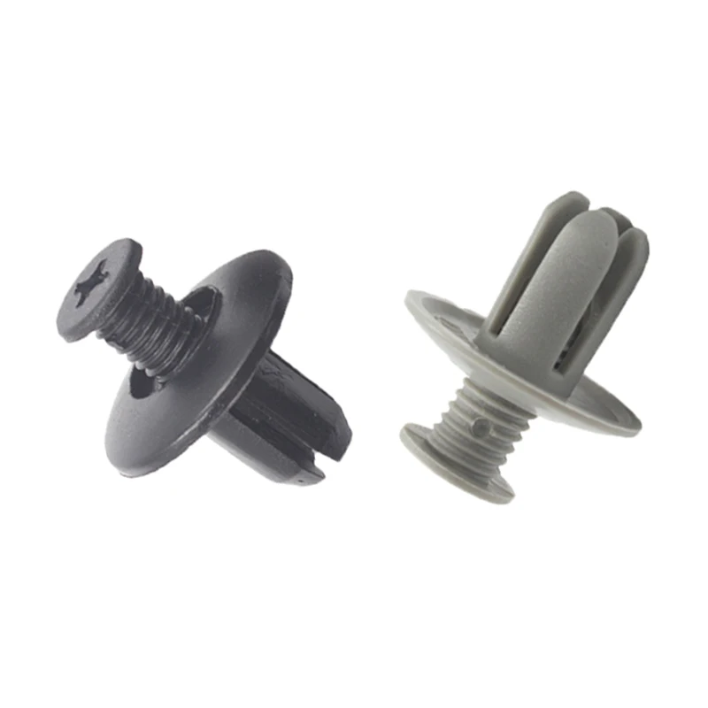 Kalili Gray Black 8mm Hole Auto Plastic Bumper Door Screw Push-Type Expanding Rivet Panels Trim Retainer Nylon Fasteners Clips