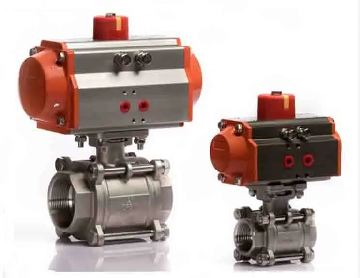 DN50 3 PCS Pneumatic Control 2 inch Stainless Steel Ball Valve