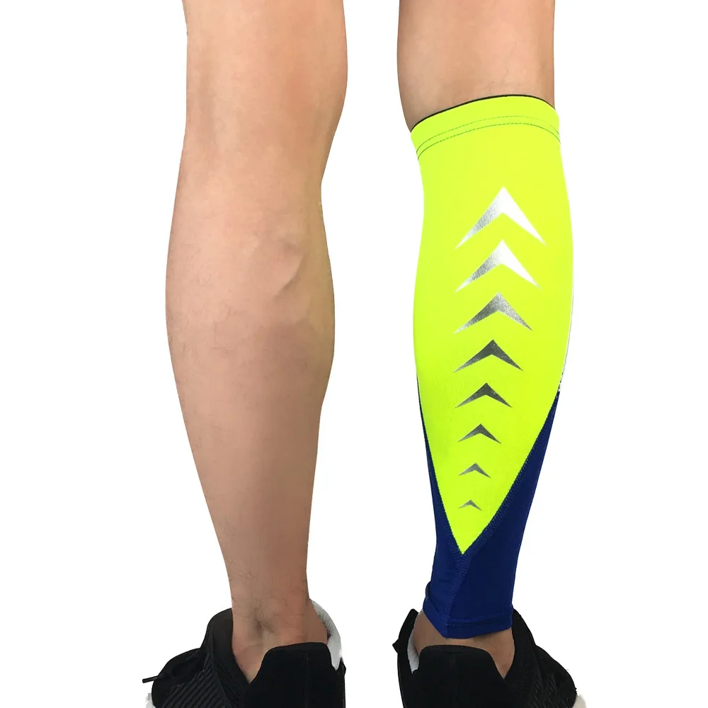 Sport Schutz Bein Socken Sleeve Kalb Unterstützung Übung Reflektierende Streifen Design SPSLF0050