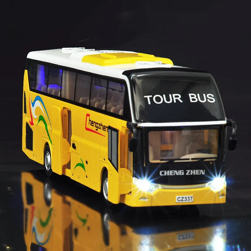 High simulation alloy bus,1:32 scale alloy pull back toy cars,open door bus model,Wholesale, resale, free shipping