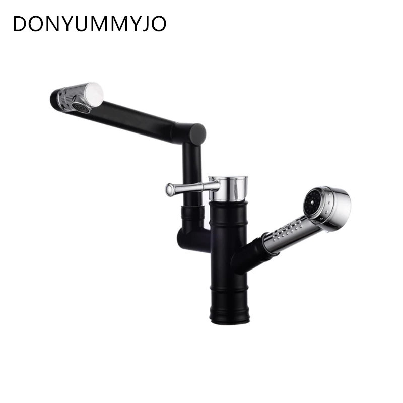 

1pc High Quality Pull-type Hot and Cold Water Faucet Kitchen Sink Full Copper Telescopic Rotatable Laundry Sink Tap