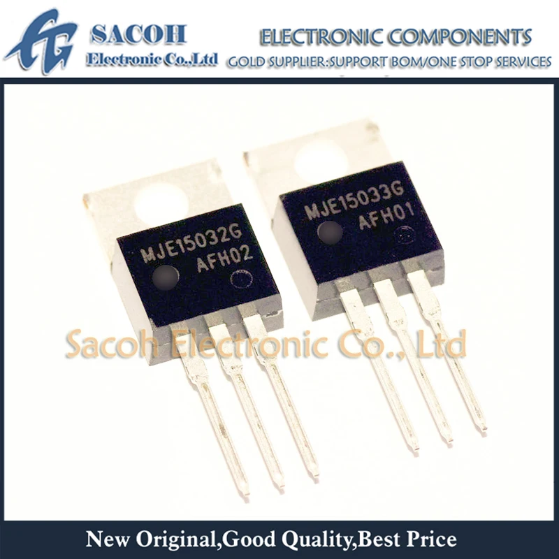 

Refurbished Original 5Pairs(10Pcs)/Lot MJE15033G MJE15033 + MJE15032G MJE15032 TO-220 SILICON POWER TRANSISTORS