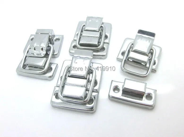 Free Shipping-10 Sets Toggle Catch  Suitcase Case Box Trunk Box Silver Tone 3.9cm x 3.0cm 3.0cm x 1.6cm J1822