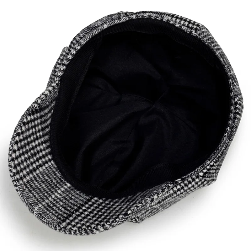 COKK – casquette de livreur, chapeau octogonal à carreaux pour femmes et hommes, béret classique Vintage, automne hiver