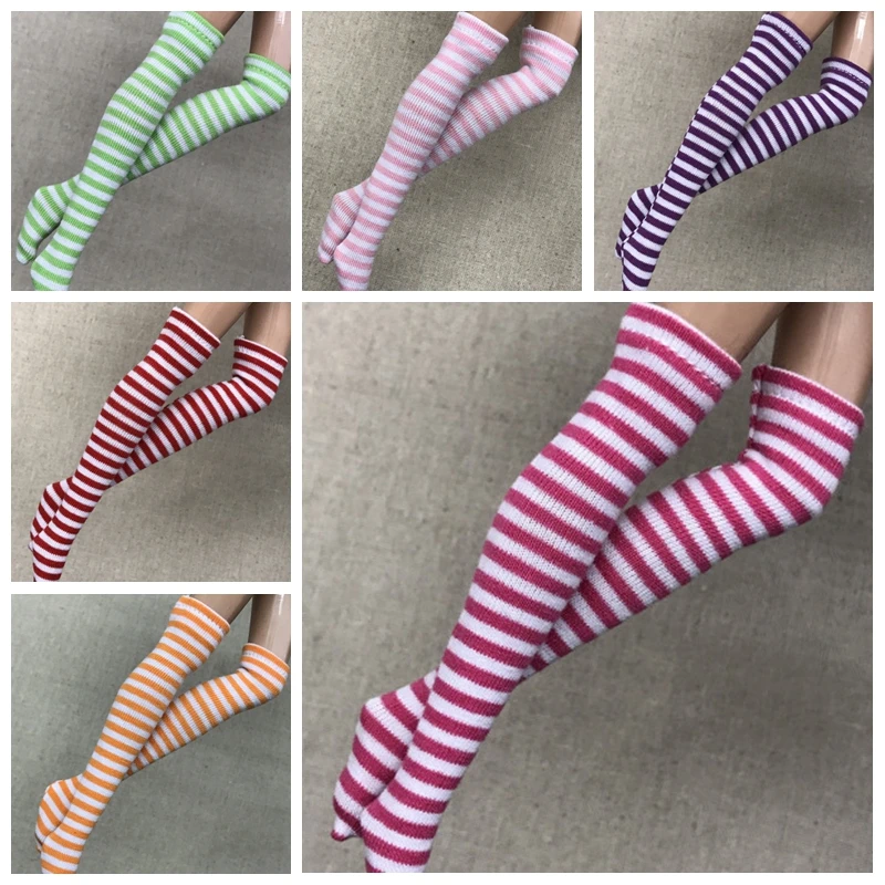 

1Pairs 1/6 Doll's Stripe Blyth Socking for 1/6 Doll Socks Clothes accessories(fit Azone,Kurhn,OB, Momoko,Barbies,Blyth,1/6 Doll)