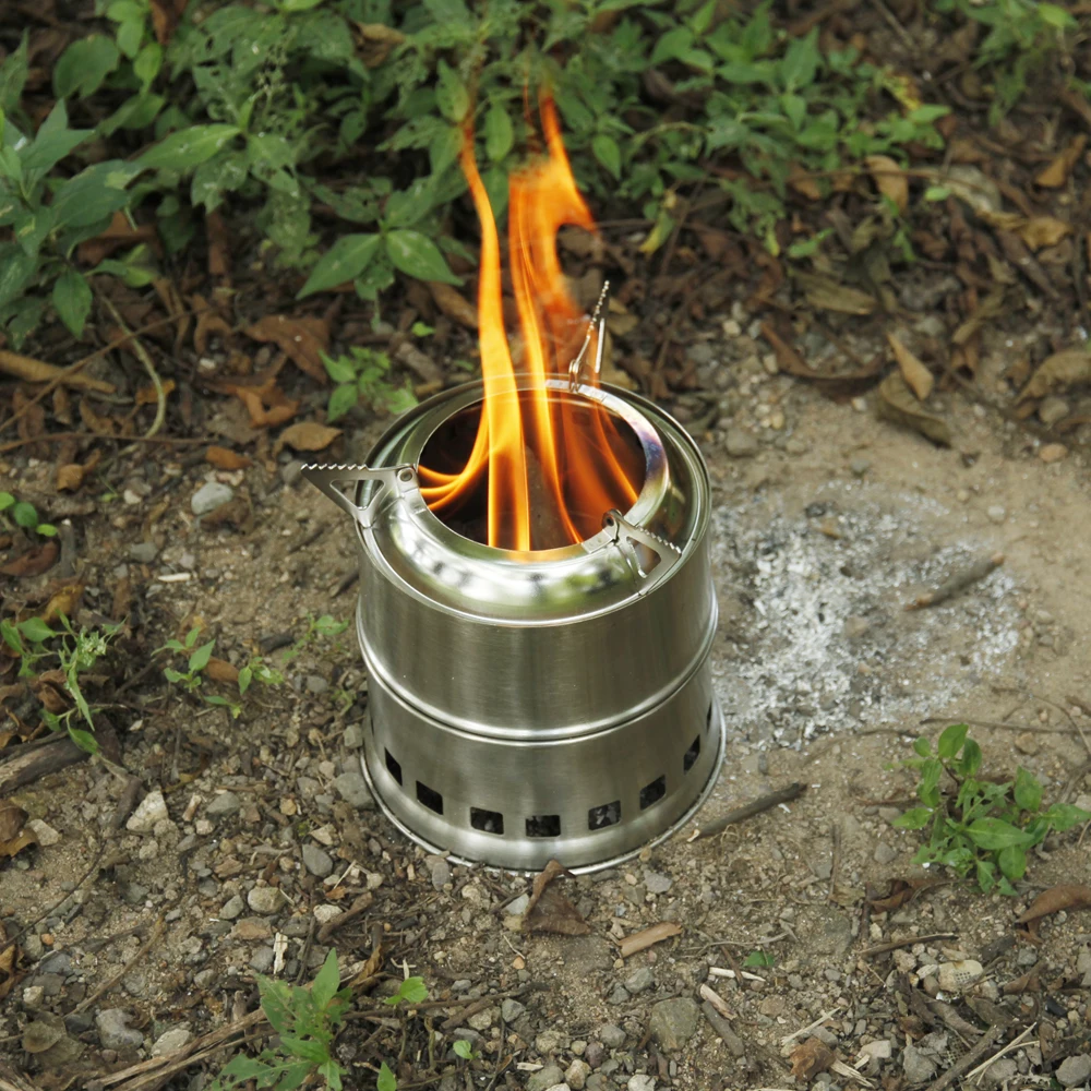 APG Outdoor wood gas wood-burning stove portable folding firewood stove camping gasification furnace