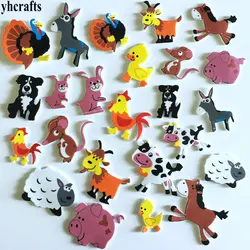 1bag/LOT.Livestock Farm animal foam stickers kindergarten crafts Activity items Kids room ornament Animals self learning OEM