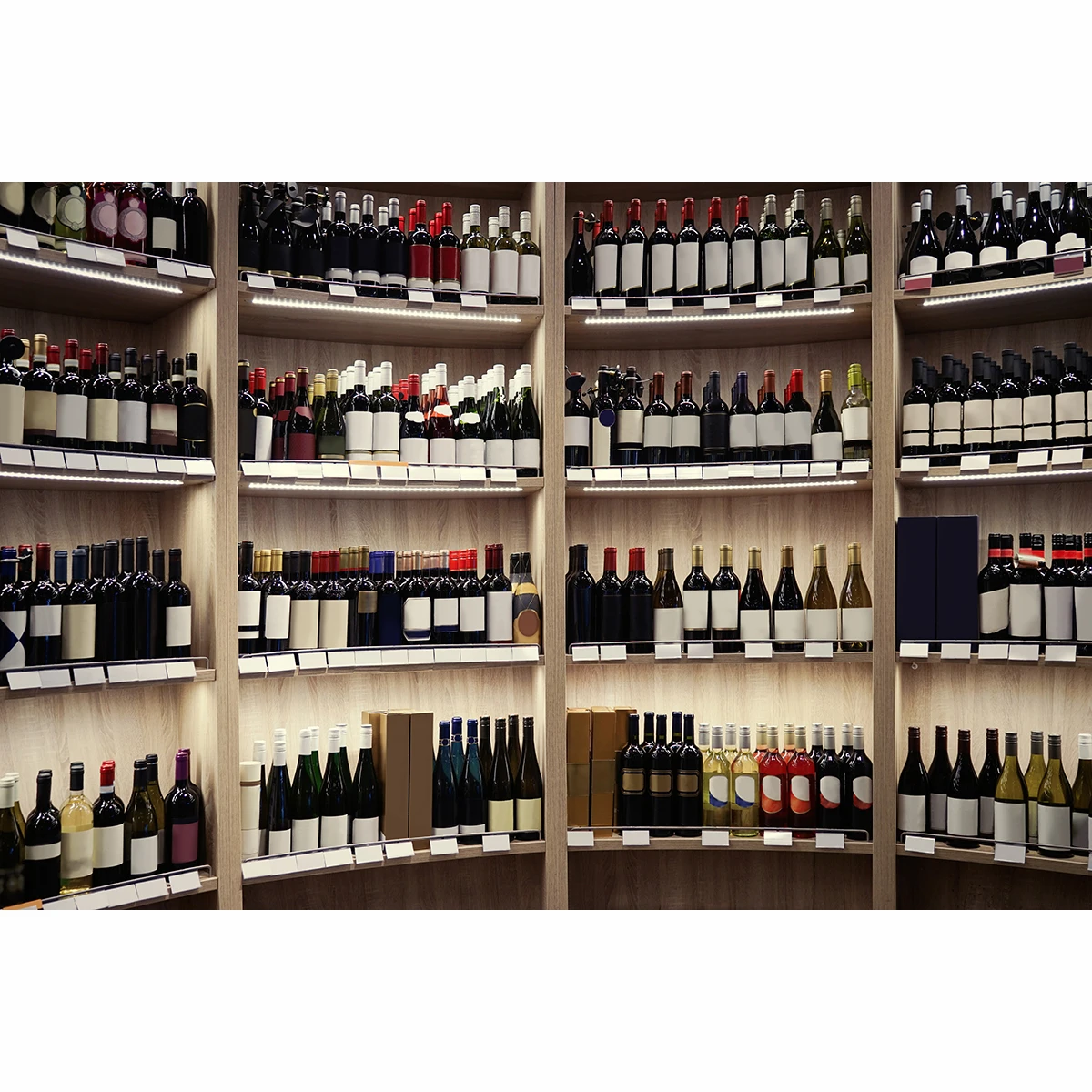 Allenjoy-Fondo para estudio fotográfico, botellas de vino en estantes de madera, telón de fondo, photocall impreso