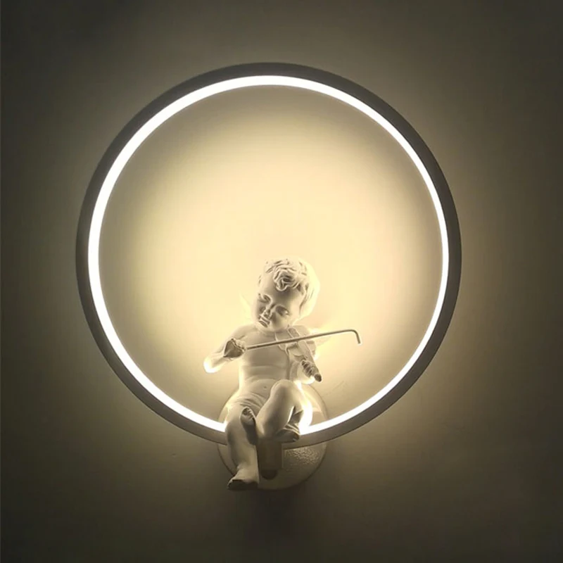 Fashion creative art wall light Angel LED wall lamp Nordic bedroom Decoration wall light LED Lustre Light Wall Lighting