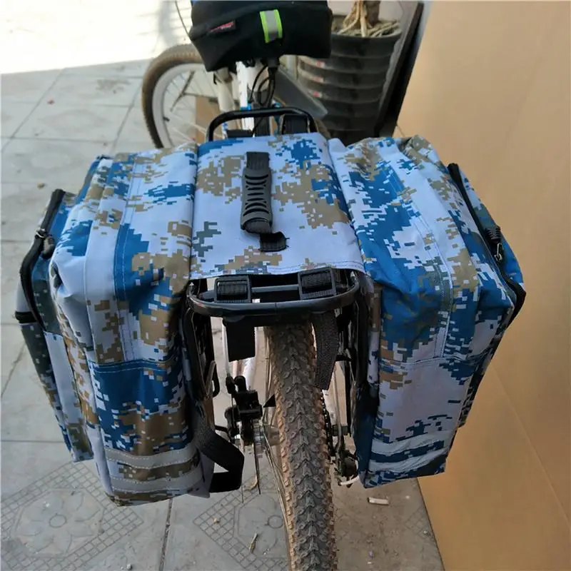 Mountain Road Bicycle Bike 2 In 1 Camo Trunk Bags Cycling Double Side Rear Rack Tail Seat Pannier Pack Luggage Carrier