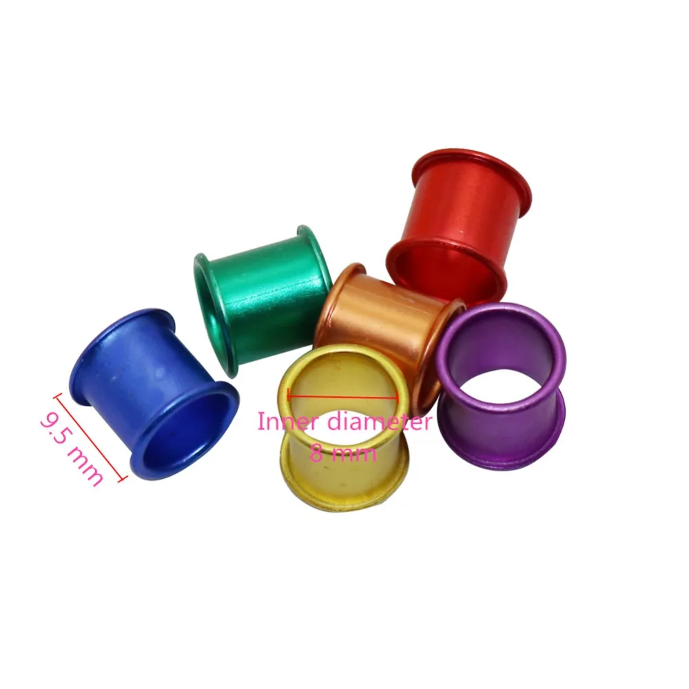 Bird Ring 6 Colors Inner Diameter 8mm Aluminum Pigeon Foot Ring Identification Race Pigeons Color Ring Bird Training Tool